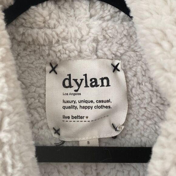 Dylan vest small black and white faux Sherling and suede - Picture 2 of 6